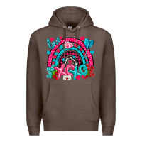 Coffee xo xo rainbow valentine Premium Hoodie - NancyCooperArtShop