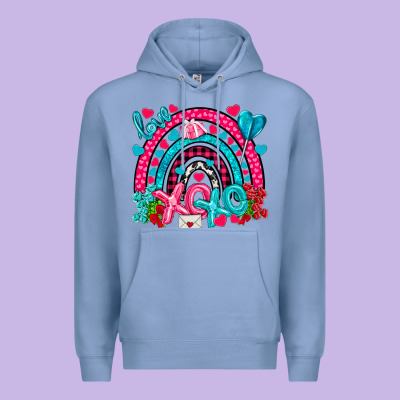 Xo Xo Rainbow Valentine Premium Hoodie Designed By Nancycooperartshop