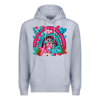 Heather Grey xo xo rainbow valentine Premium Hoodie - NancyCooperArtShop