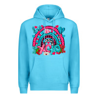 Ocean Blue xo xo rainbow valentine Premium Hoodie - NancyCooperArtShop