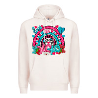 Pale Pink xo xo rainbow valentine Premium Hoodie - NancyCooperArtShop