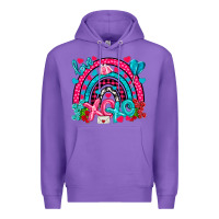 Purple xo xo rainbow valentine Premium Hoodie - NancyCooperArtShop