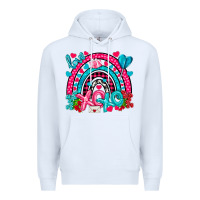 White xo xo rainbow valentine Premium Hoodie - NancyCooperArtShop