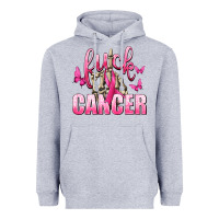 Heather Grey Fuck Cancer with Butterflies Heavyweight Hoodie - texasbilliewilder