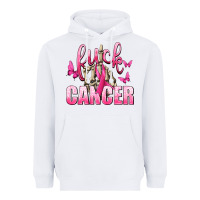 White Fuck Cancer with Butterflies Heavyweight Hoodie - texasbilliewilder