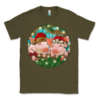 Army Green Christmas Pigs Classic Tee - RanaPortraitStore