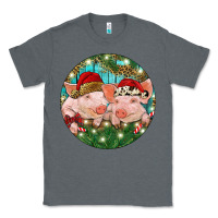 Charcoal Heather Christmas Pigs Classic Tee - RanaPortraitStore