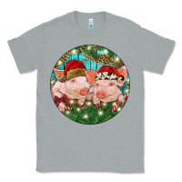 Heather Grey Christmas Pigs Classic Tee - RanaPortraitStore