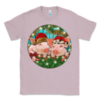 Lilac Christmas Pigs Classic Tee - RanaPortraitStore