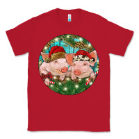 Red Christmas Pigs Classic Tee - RanaPortraitStore