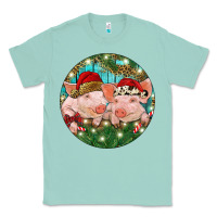 Seafoam Christmas Pigs Classic Tee - RanaPortraitStore