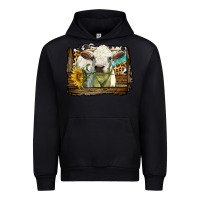 Black charolais heifer with western background Urban Hoodie - LillyAllenDesigns