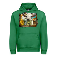 Emerald charolais heifer with western background Urban Hoodie - LillyAllenDesigns