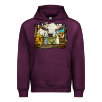 Mauve Wine charolais heifer with western background Urban Hoodie - LillyAllenDesigns