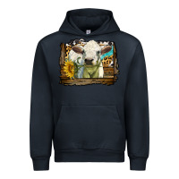 Navy charolais heifer with western background Urban Hoodie - LillyAllenDesigns
