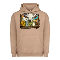 Pigment Burro charolais heifer with western background Urban Hoodie - LillyAllenDesigns