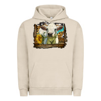 Pigment French Oak charolais heifer with western background Urban Hoodie - LillyAllenDesigns