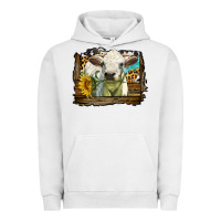 Pigment Lunar Rock charolais heifer with western background Urban Hoodie - LillyAllenDesigns