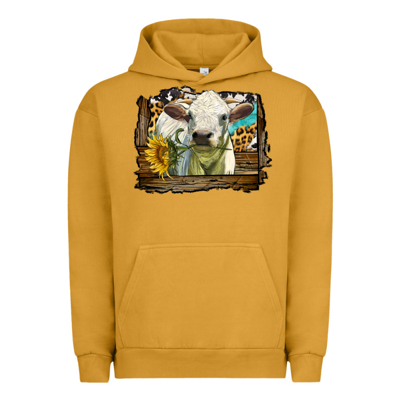 Charolais Heifer With Western Background Urban Hoodie by LillyAllenDesigns | Teevron