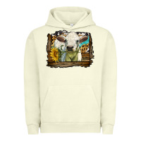 Pigment Pistachio charolais heifer with western background Urban Hoodie - LillyAllenDesigns
