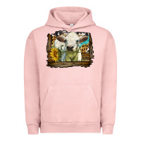 Pigment Salmon charolais heifer with western background Urban Hoodie - LillyAllenDesigns