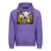 Tulip charolais heifer with western background Urban Hoodie - LillyAllenDesigns