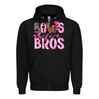 Black bows before bros Zipper Hoodie - texasbilliewilder
