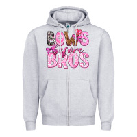 Heather Grey bows before bros Zipper Hoodie - texasbilliewilder