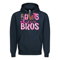 Navy bows before bros Zipper Hoodie - texasbilliewilder