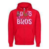 Red bows before bros Zipper Hoodie - texasbilliewilder