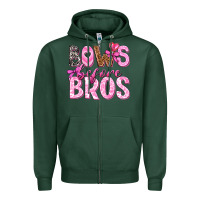 Sports Green bows before bros Zipper Hoodie - texasbilliewilder