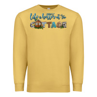 Antique Gold life is better at the cottage Premium Sweatshirt - HRA Design Shop