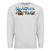 Dove Grey life is better at the cottage Premium Sweatshirt - HRA Design Shop