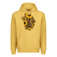Antique Gold glitter sunflowers leopard patch Premium Hoodie - RanaPortraitStore