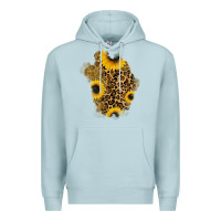 Blue Mist glitter sunflowers leopard patch Premium Hoodie - RanaPortraitStore
