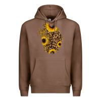 Chestnut glitter sunflowers leopard patch Premium Hoodie - RanaPortraitStore