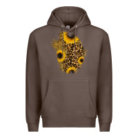 Coffee glitter sunflowers leopard patch Premium Hoodie - RanaPortraitStore