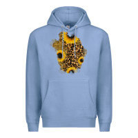 Colony Blue glitter sunflowers leopard patch Premium Hoodie - RanaPortraitStore