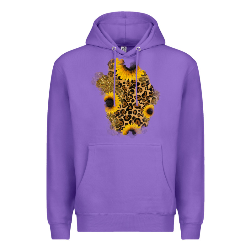 Glitter Sunflowers Leopard Patch Premium Hoodie by RanaPortraitStore | Teevron