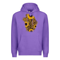 Purple glitter sunflowers leopard patch Premium Hoodie - RanaPortraitStore