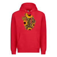 Red glitter sunflowers leopard patch Premium Hoodie - RanaPortraitStore
