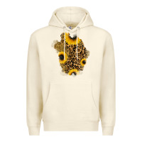 Sandshell glitter sunflowers leopard patch Premium Hoodie - RanaPortraitStore