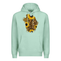 Seafoam glitter sunflowers leopard patch Premium Hoodie - RanaPortraitStore