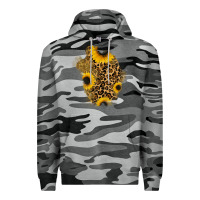 Slate Camo glitter sunflowers leopard patch Premium Hoodie - RanaPortraitStore