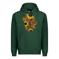 Sports Green glitter sunflowers leopard patch Premium Hoodie - RanaPortraitStore