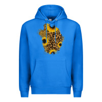 True Royal glitter sunflowers leopard patch Premium Hoodie - RanaPortraitStore