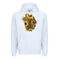 White glitter sunflowers leopard patch Premium Hoodie - RanaPortraitStore