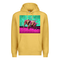 Antique Gold colorful elephant Premium Hoodie - LillyAllenDesigns