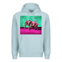 Blue Mist colorful elephant Premium Hoodie - LillyAllenDesigns