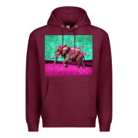 Burgundy colorful elephant Premium Hoodie - LillyAllenDesigns